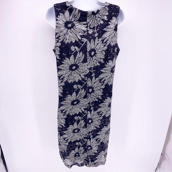 Sandra Soulos Floral Sequined Midi Dress Size 12 - Picture 7 of 8